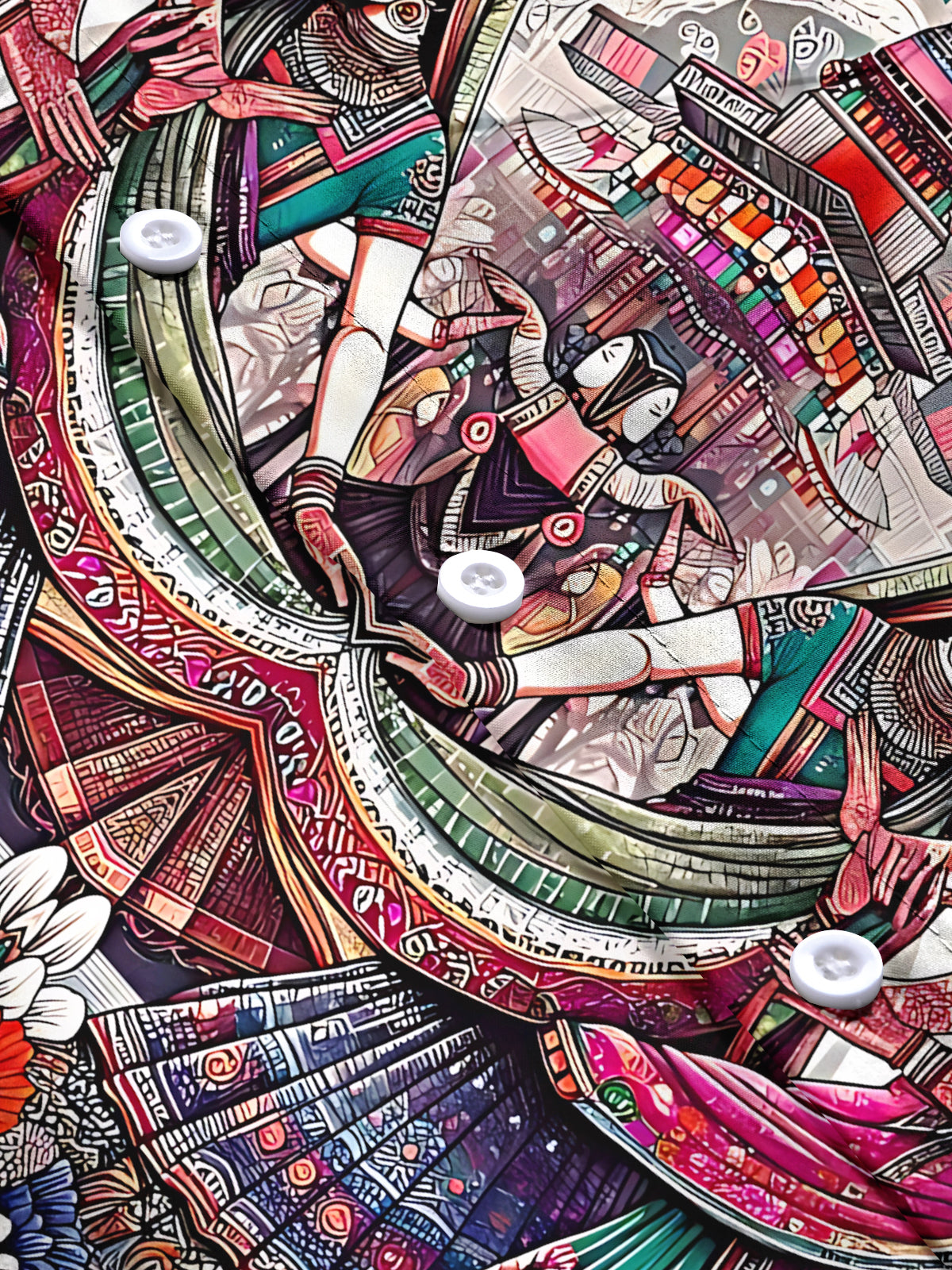 Art Print Men's Pocket Short Sleeve Shirts