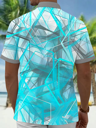 men's geometric print shirt back view