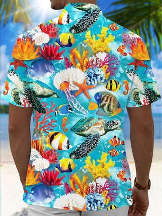 men's aloha shirt back view