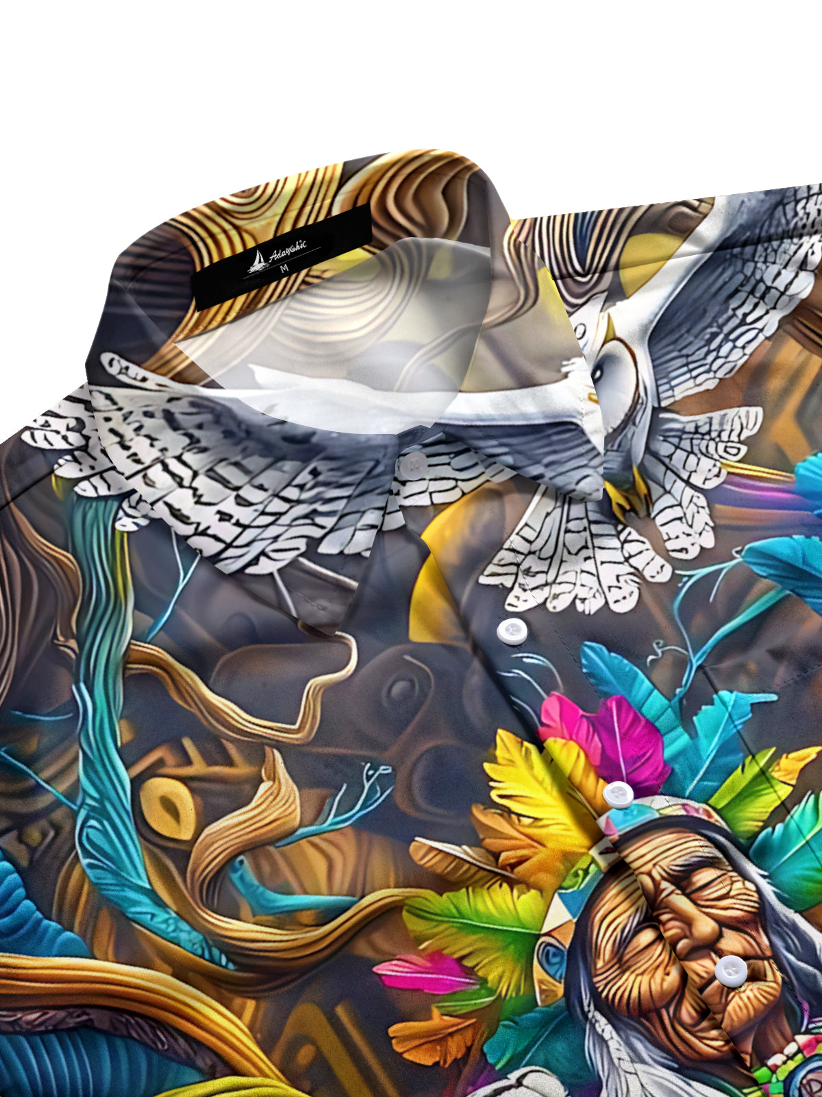 Native American Art Print Men's Pocket Short Sleeve Shirts