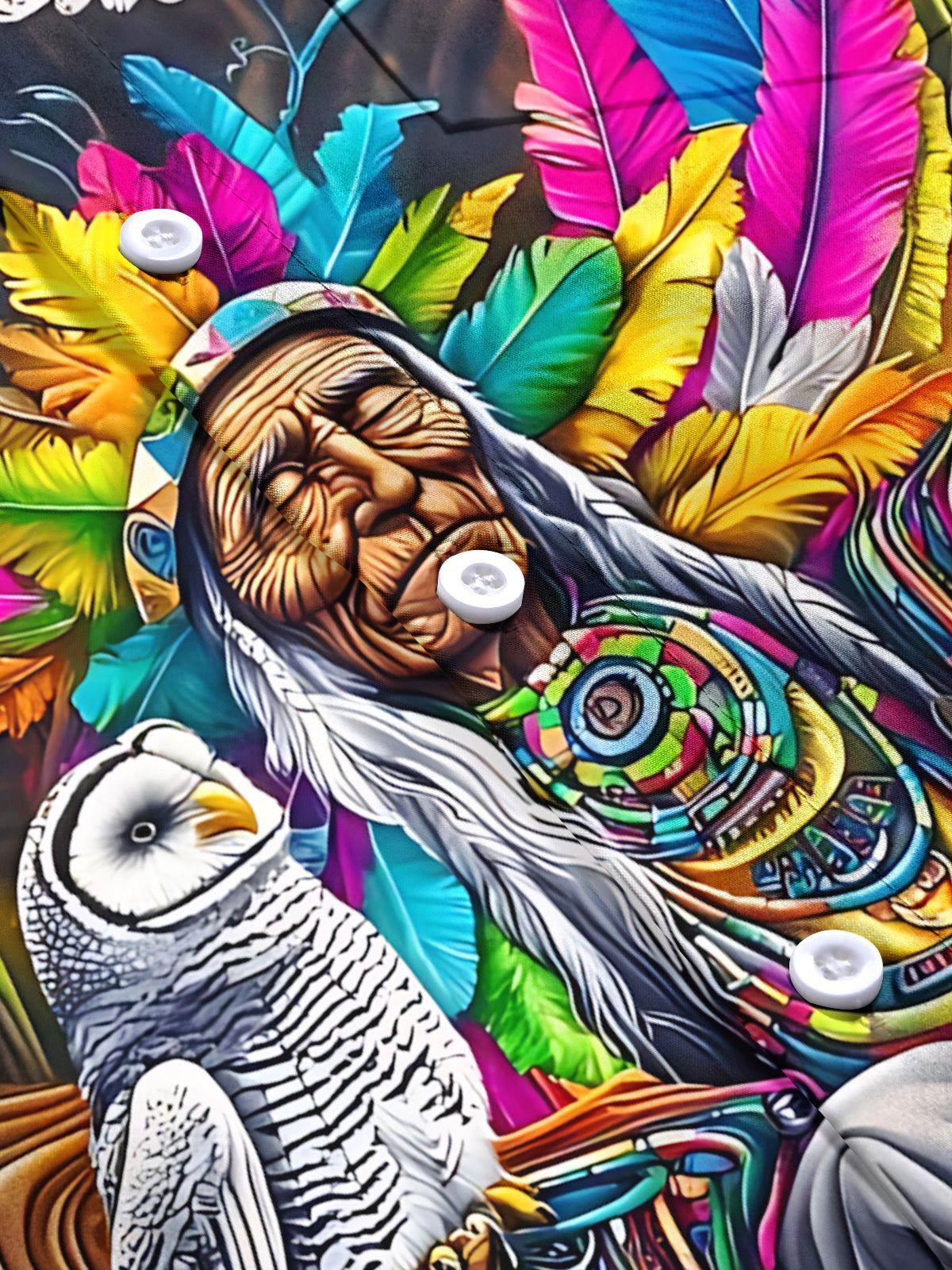 Native American Art Print Men's Pocket Short Sleeve Shirts