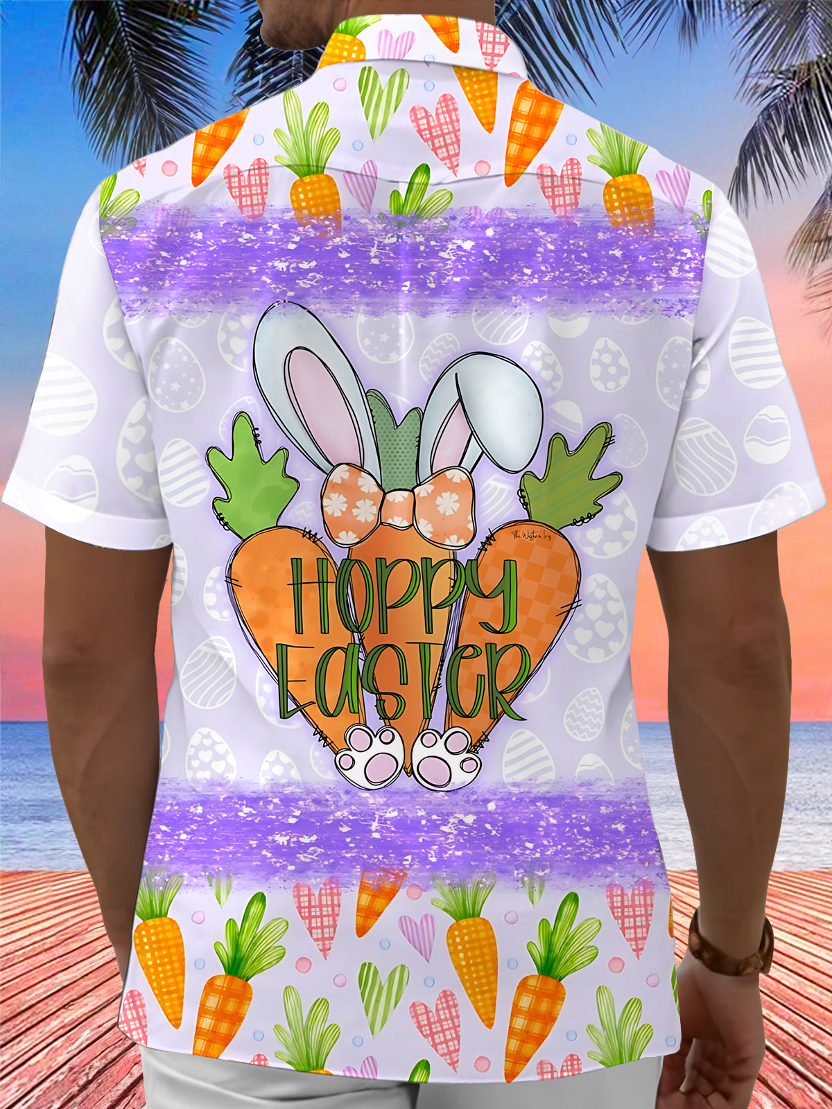Hoppy Easter Men's Pocket Short Sleeve Shirts