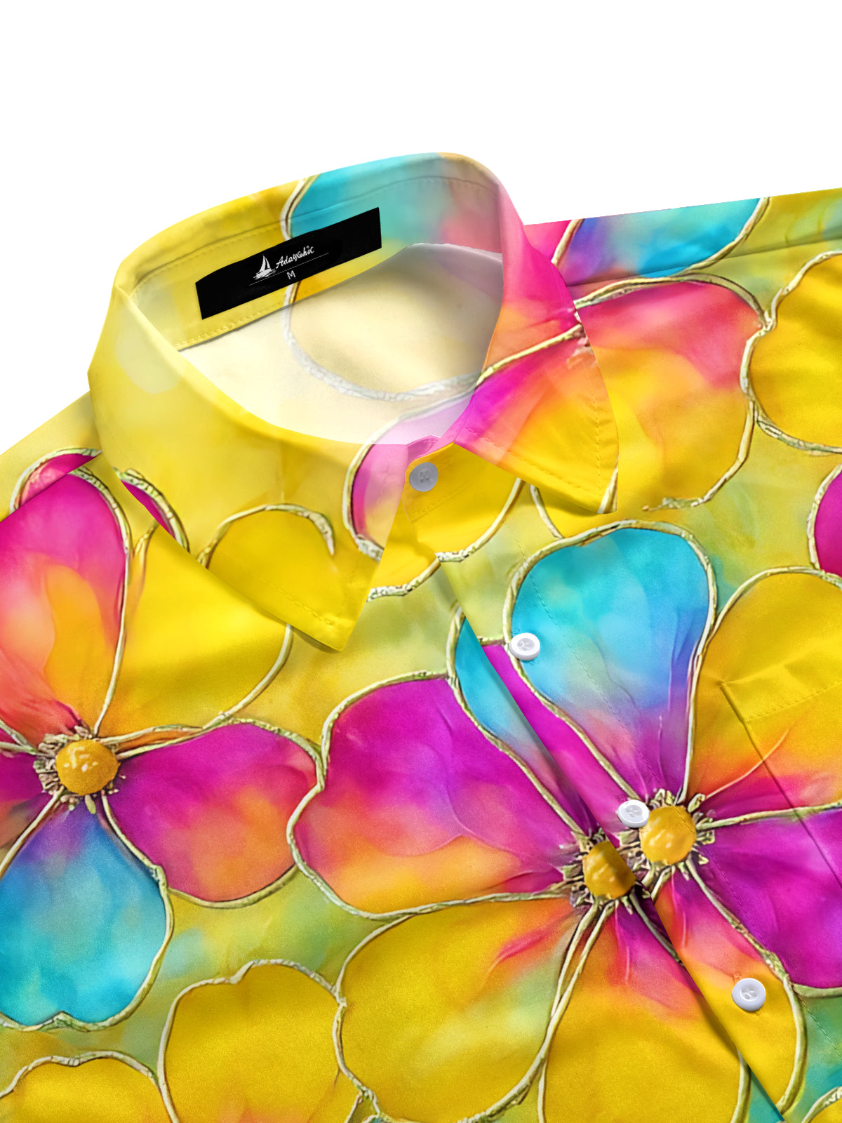 Floral Print Men's Pocket Short Sleeve Shirts