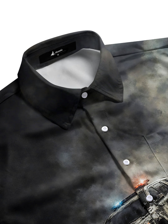 men's short sleeve shirt side view
