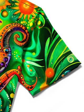 men's printed shirt close-up short sleeve