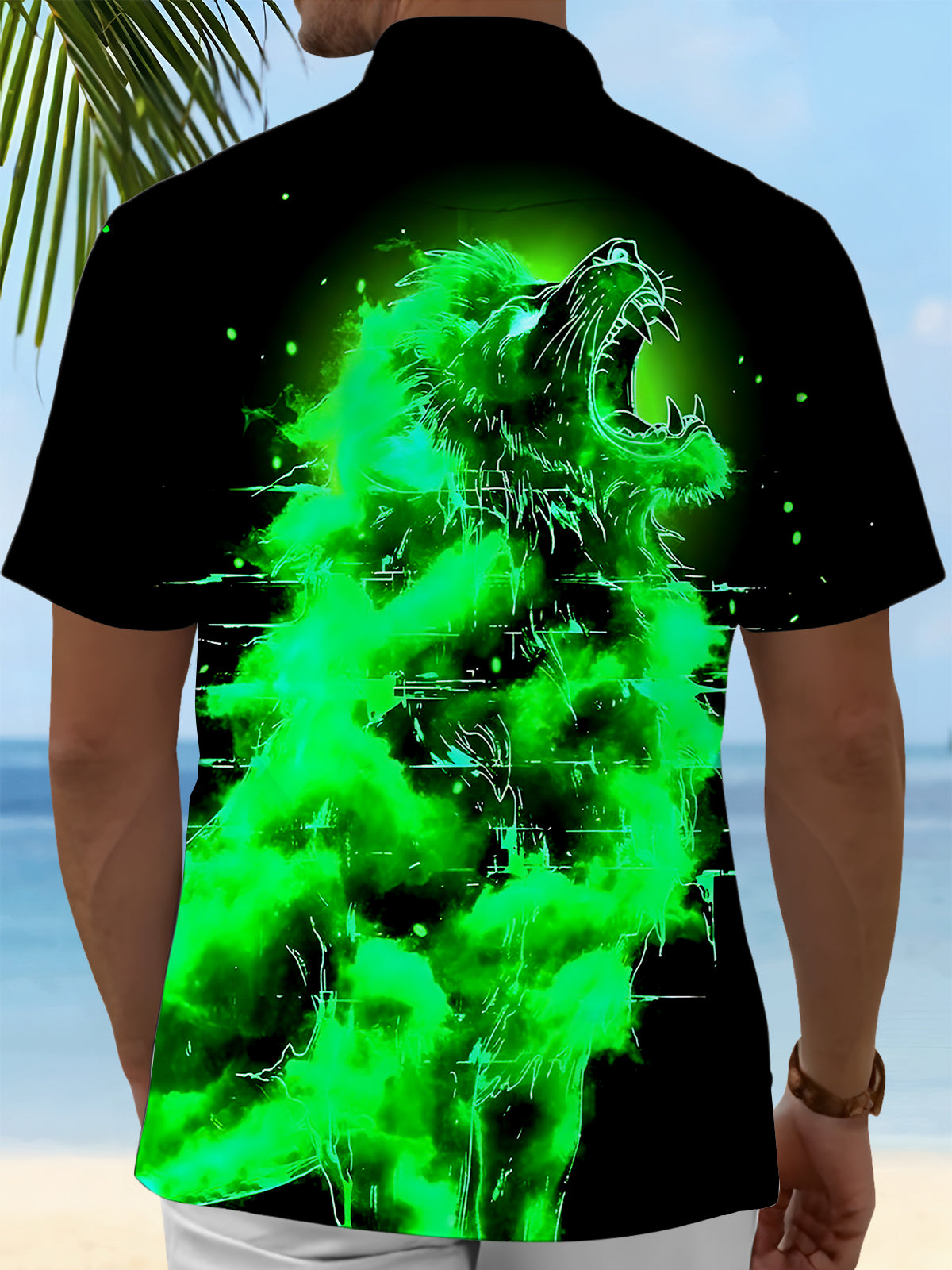 Animals Lion Men's Pocket Short Sleeve Shirts