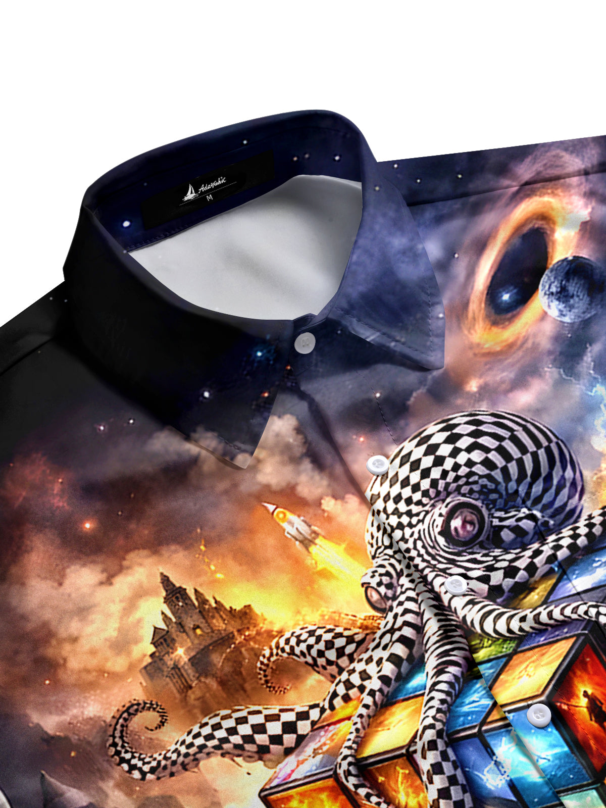 Octopus Rubik's Cube Men's Pocket Short Sleeve Shirts