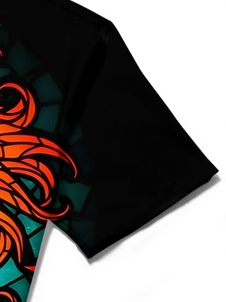men's printed shirt close-up short sleeve