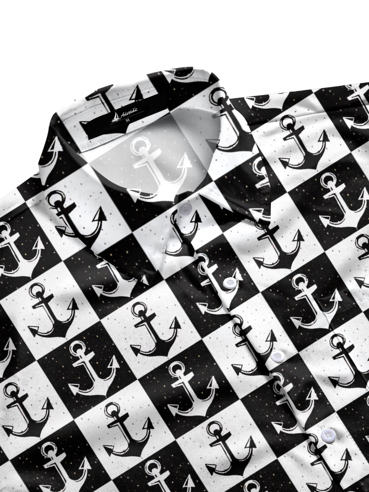 Anchor Print Men's Pocket Short Sleeve Shirts