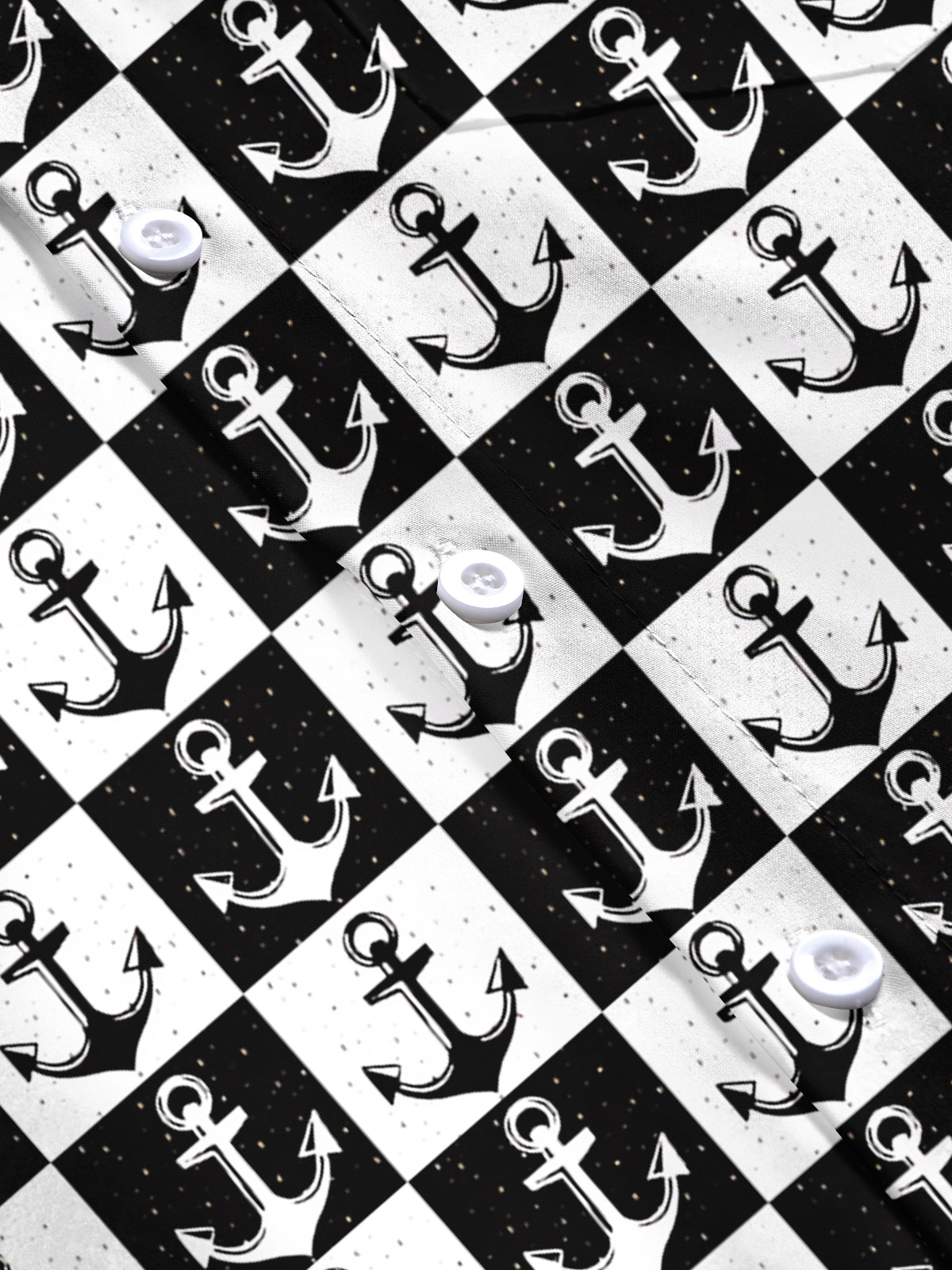 Anchor Print Men's Pocket Short Sleeve Shirts