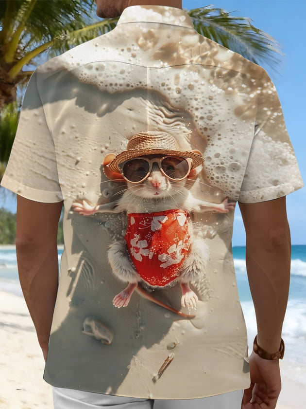men's aloha shirt back view