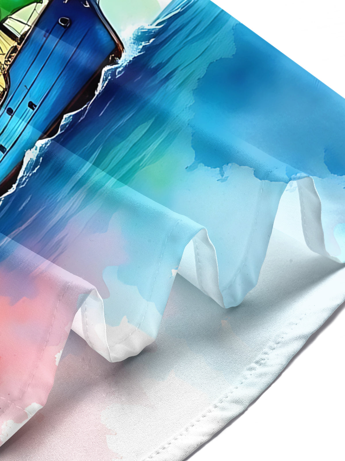 Boat Print Men's Pocket Short Sleeve Shirts