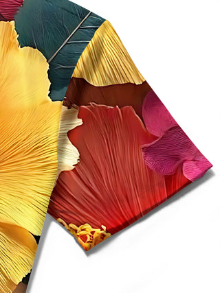 men's Hawaiian shirt close-up short sleeve