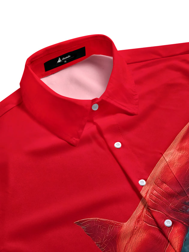 men's sea animal pattern shirt side view