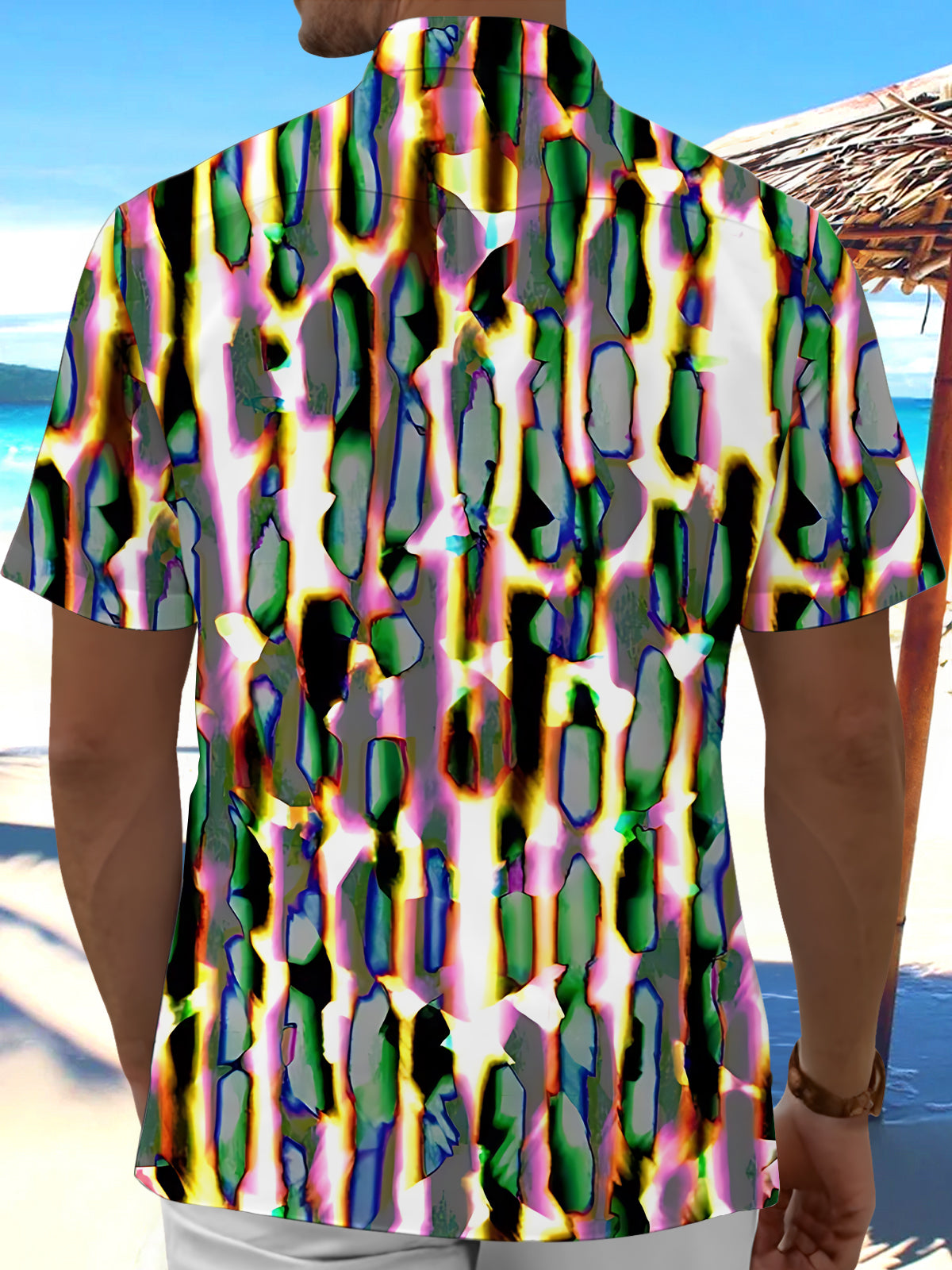 Abstract Print Men's Pocket Short Sleeve Shirts