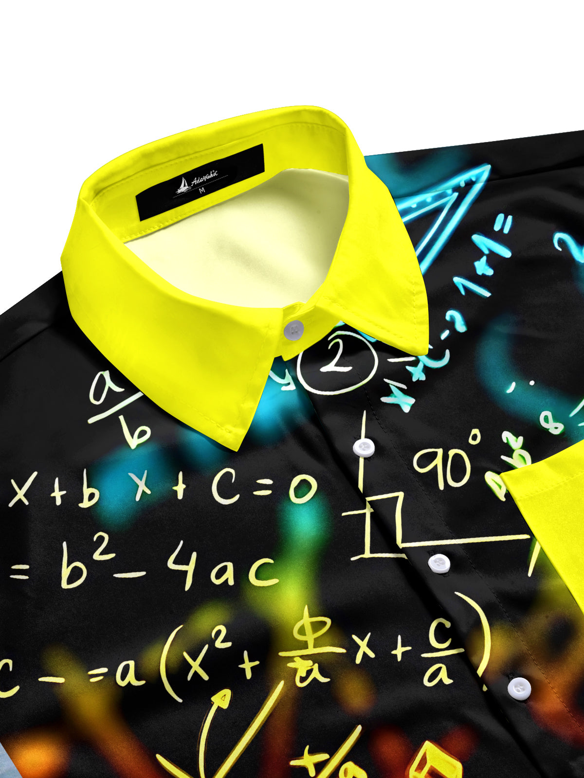 Mathematical Formula Print Men's Pocket Short Sleeve Shirts