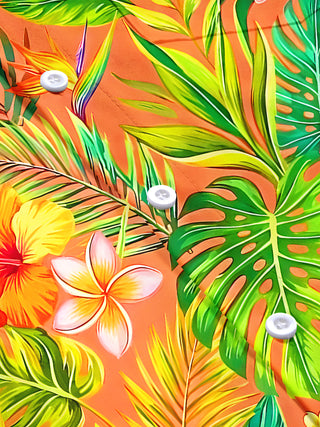 men's Hawaiian short sleeve flat lay shirt