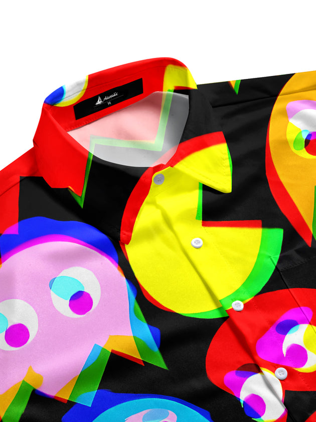 men's graphic art shirt side view