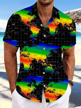 men's map print shirt front view