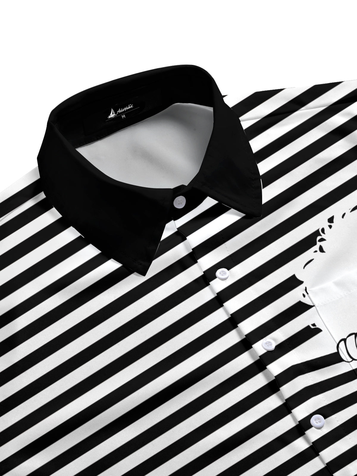 Clown Stripe Print Men's Pocket Short Sleeve Shirts