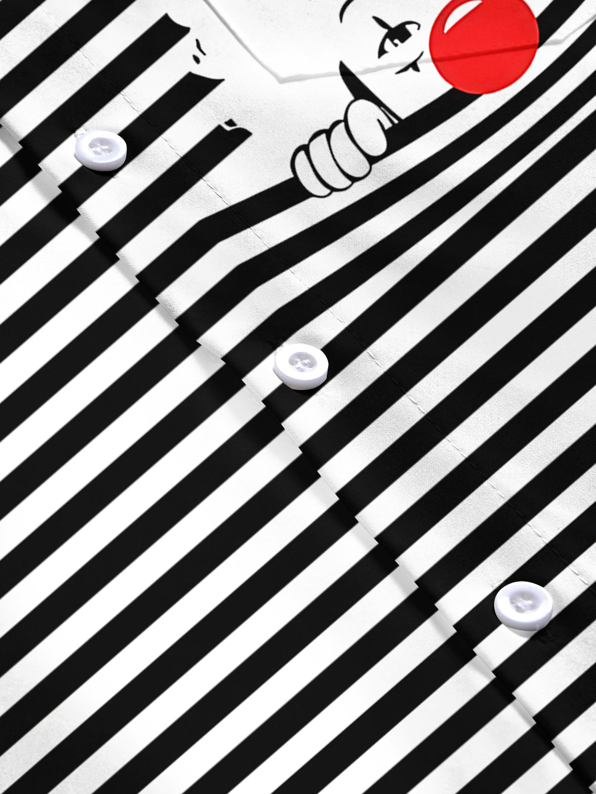 Clown Stripe Print Men's Pocket Short Sleeve Shirts