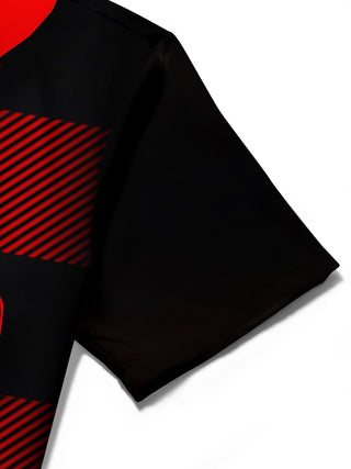 men's printed shirt close-up short sleeve