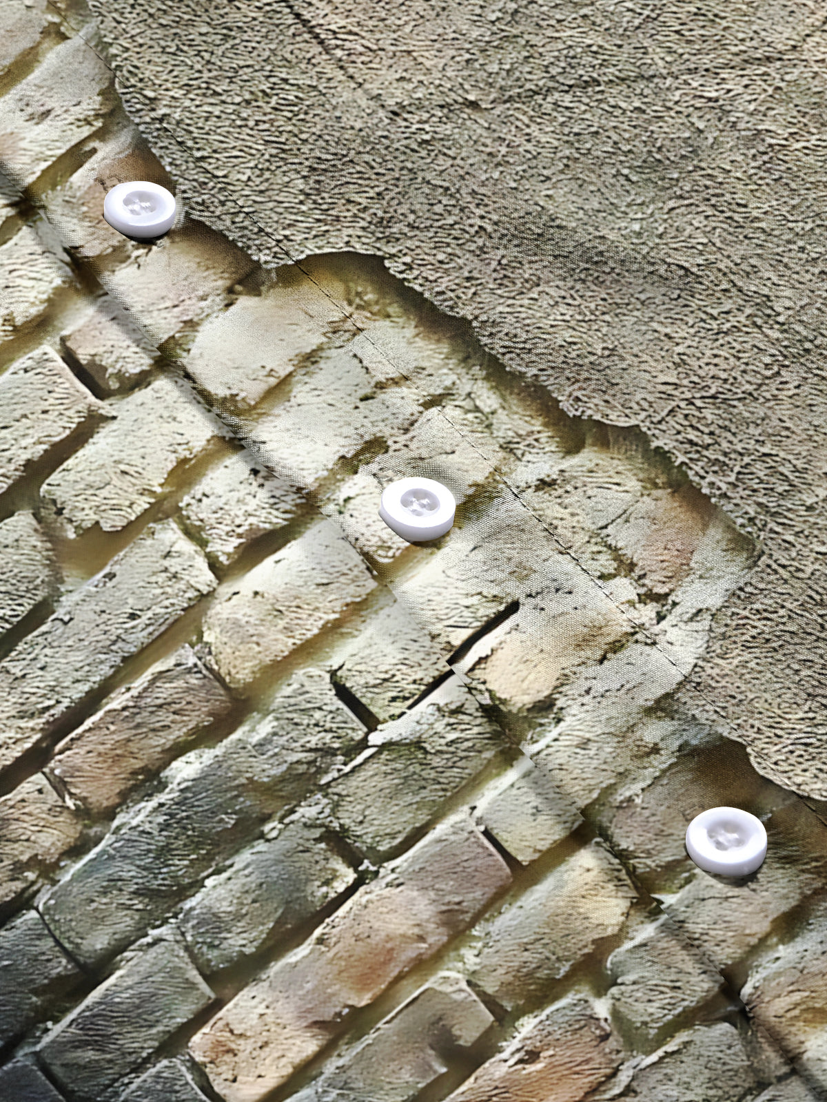 Wall Print Men's Pocket Short Sleeve Shirts