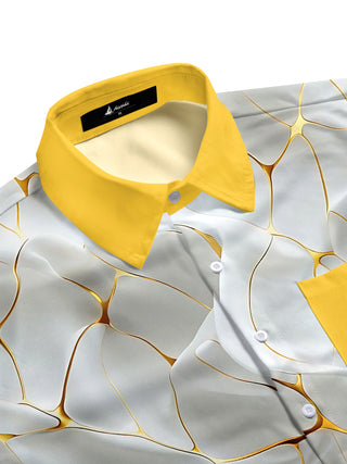 men's art print shirt side view