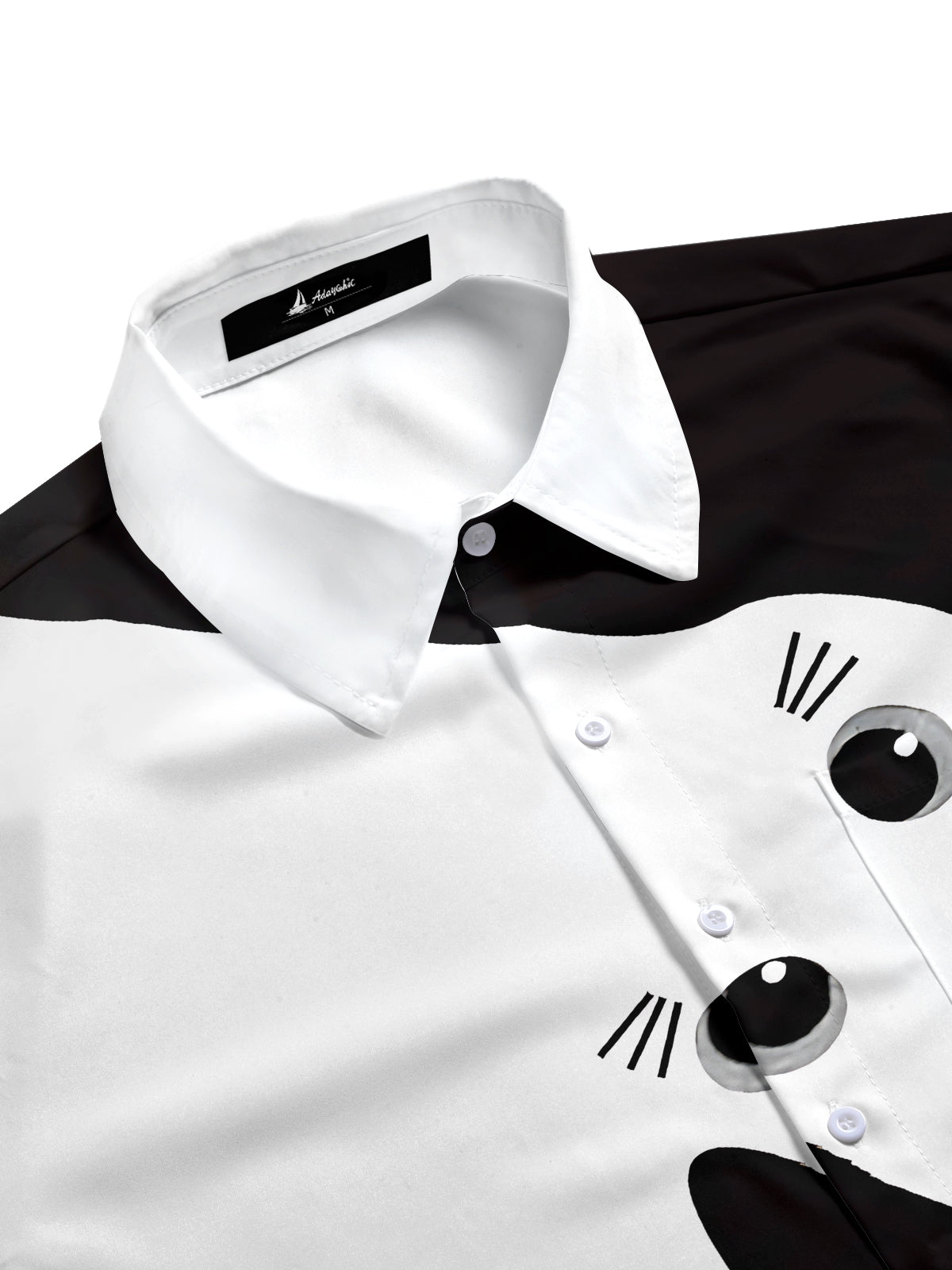 Cat Print Men's Pocket Short Sleeve Shirts