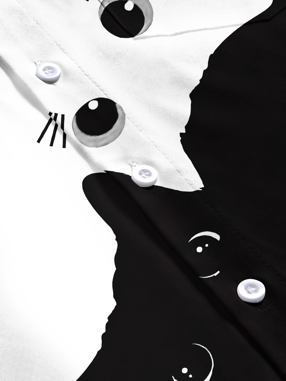 Cat Print Men's Pocket Short Sleeve Shirts