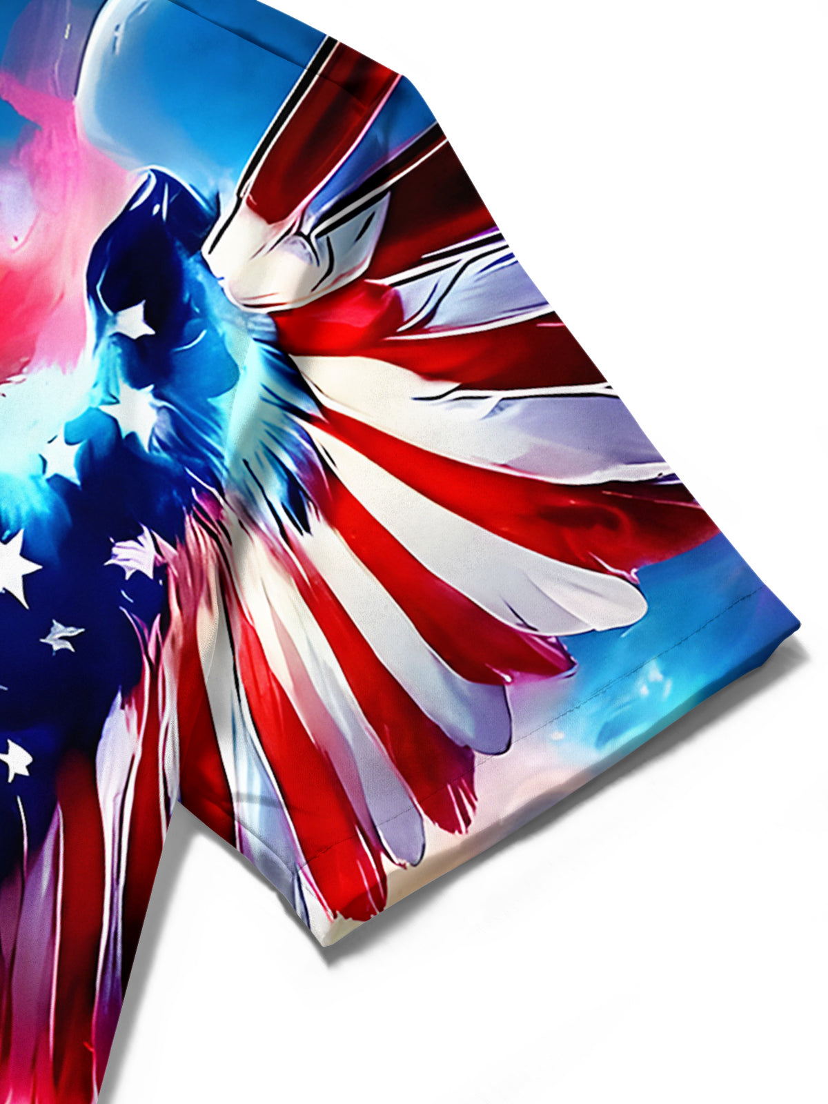 Independence Day American Flag Eagle Men's Pocket Short Sleeve Shirts