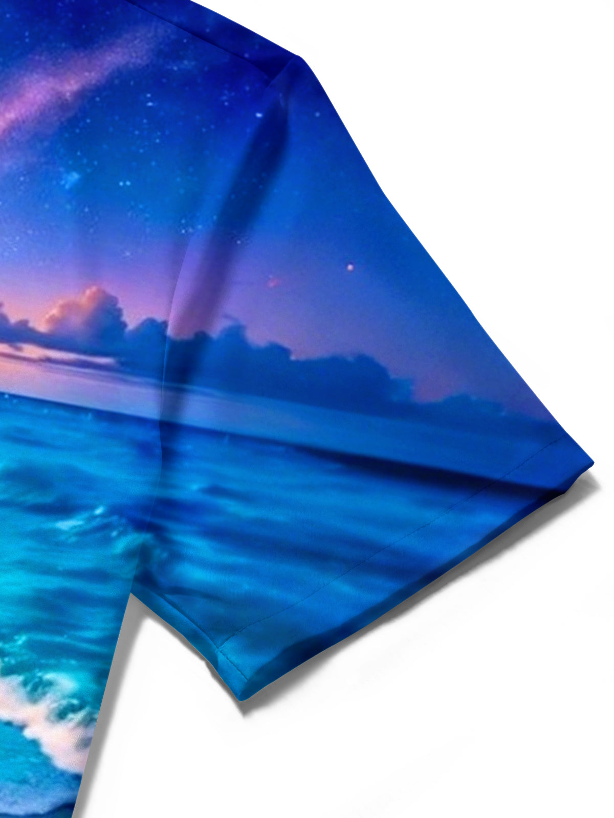 Beach Scenery Print Men's Pocket Short Sleeve Shirts