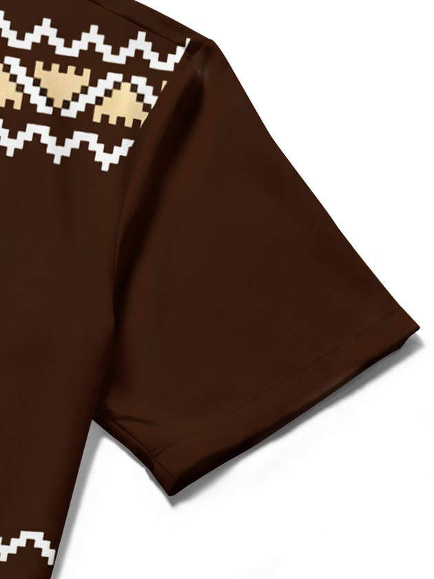 men's printed short sleeve flat lay shirt