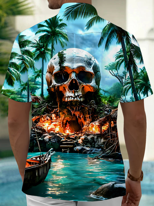 men's aloha shirt back view
