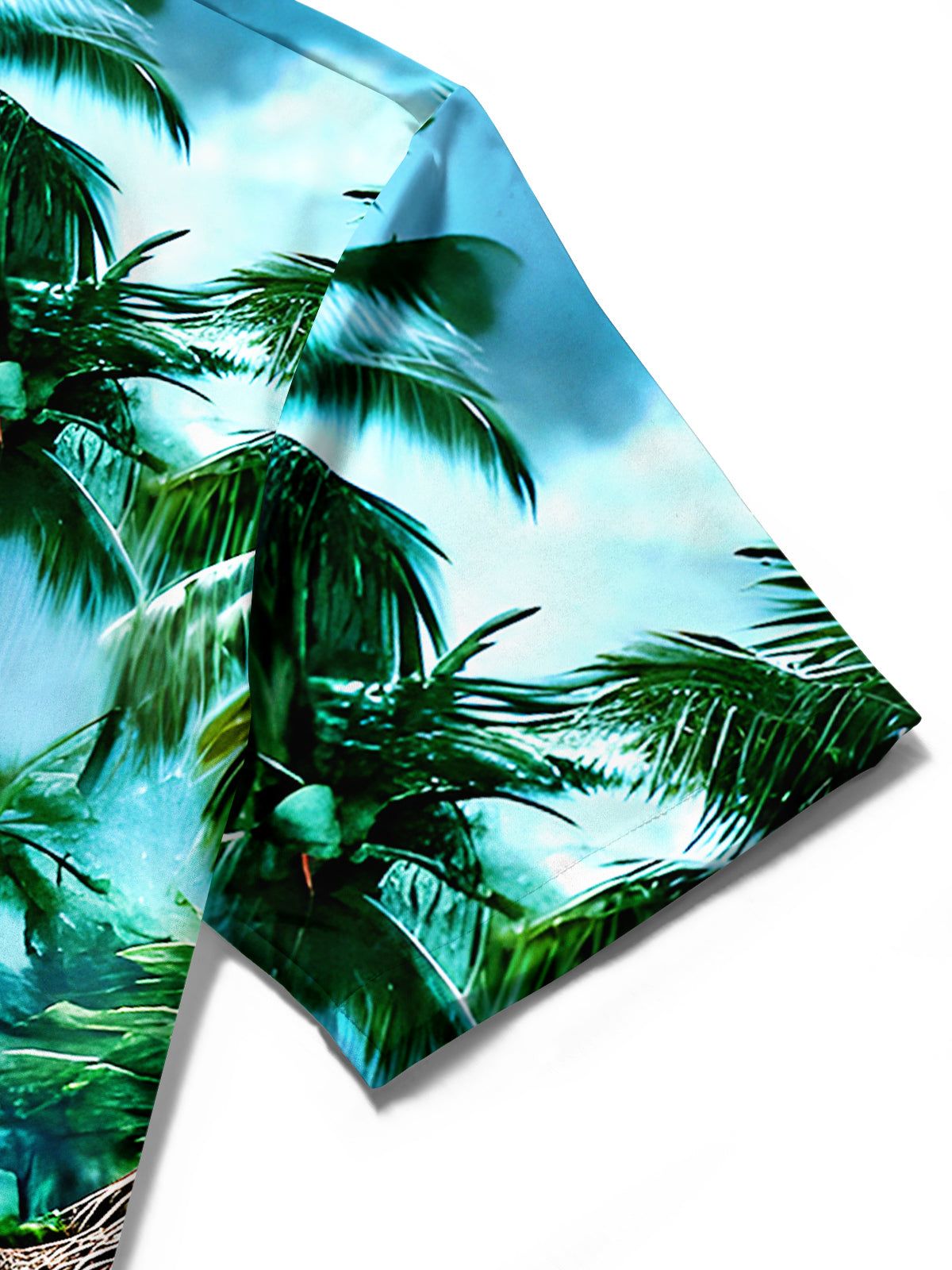 Hawaiian Skull Coconut Tree Men's Pocket Short Sleeve Shirts