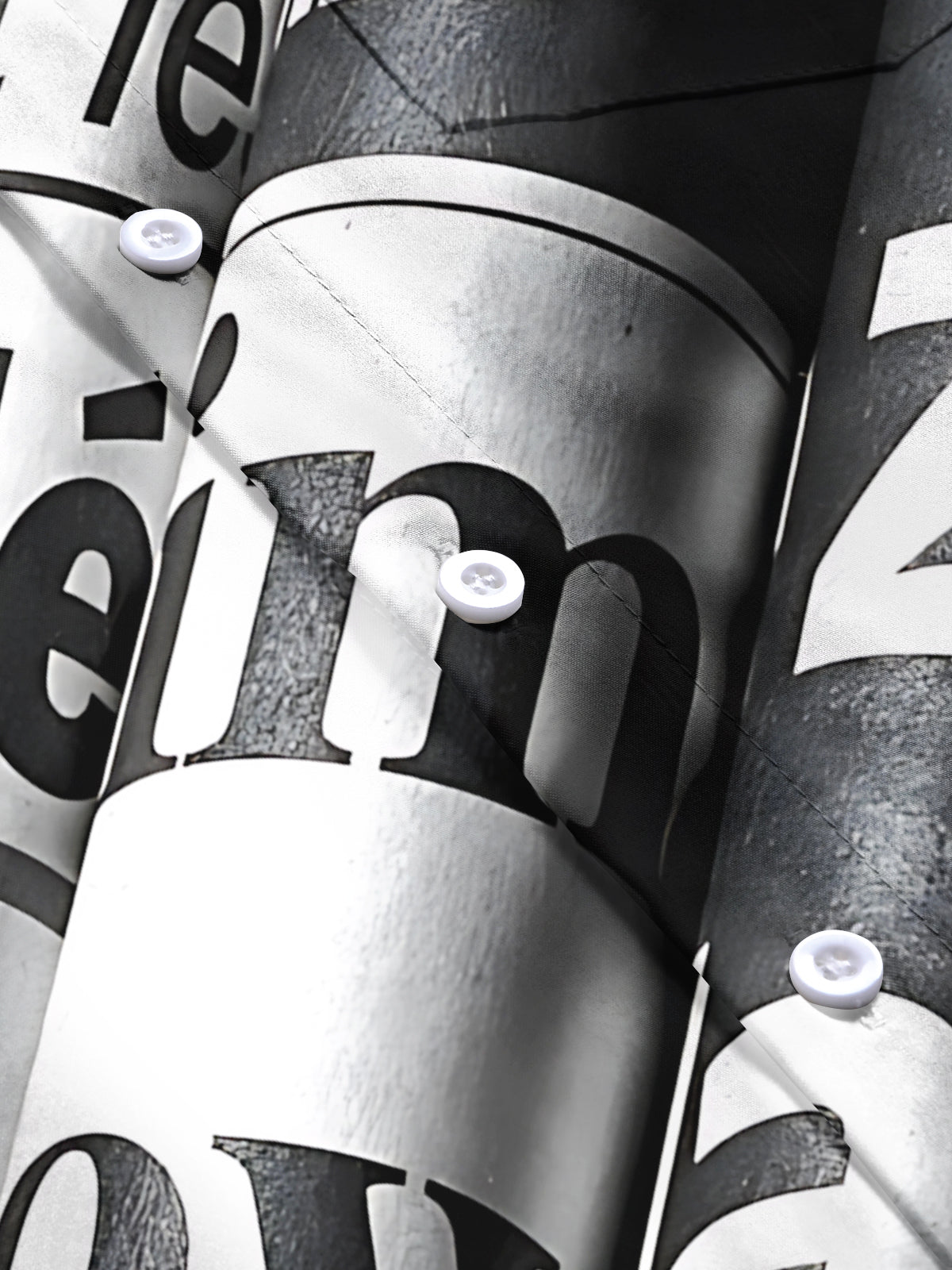 Newspaper Print Men's Pocket Short Sleeve Shirts