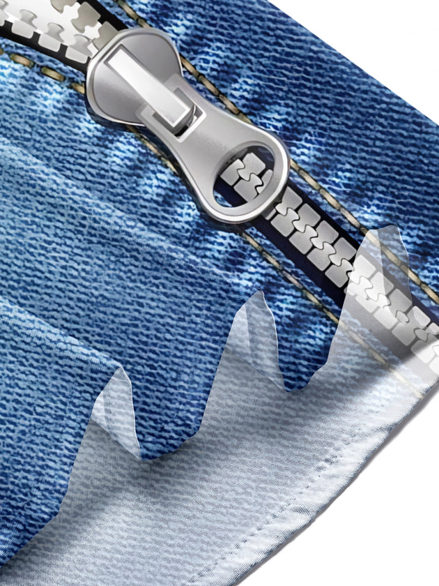 men's zipper graphic shirt summer vacation
