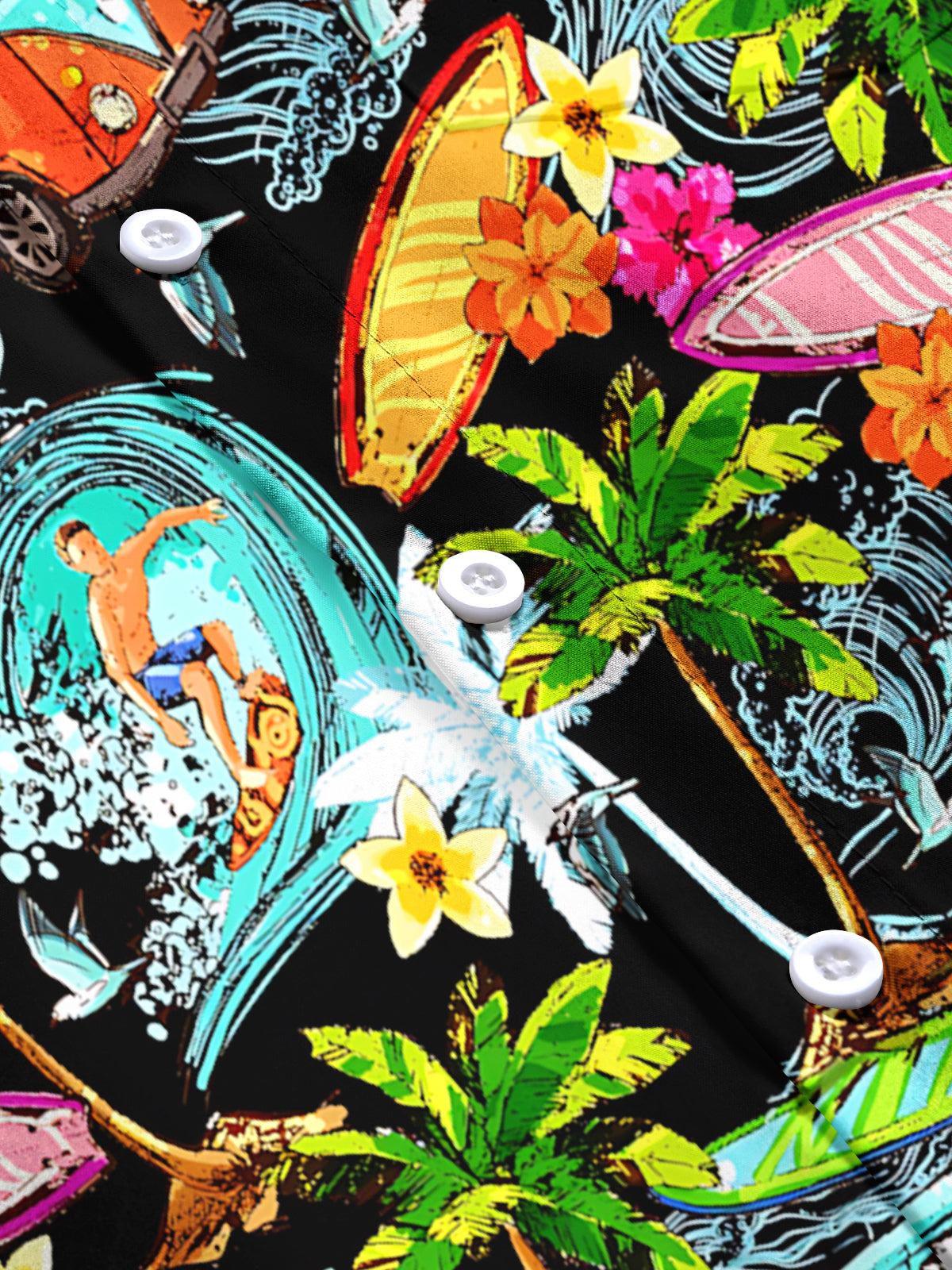 Hawaiian Print Men's Pocket Short Sleeve Shirts