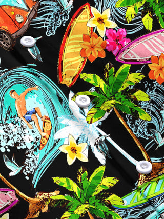 men's Hawaiian short sleeve flat lay shirt