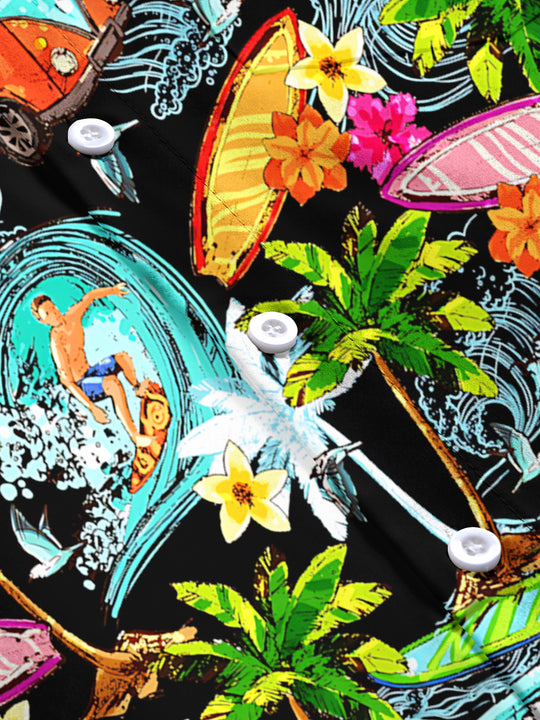 men's Hawaiian short sleeve flat lay shirt
