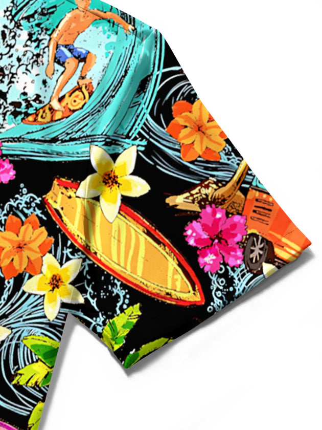 men's Hawaiian shirt close-up short sleeve