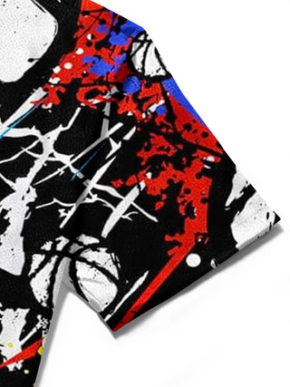 men's basketball print shirt close-up short sleeve