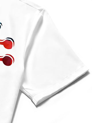 men's butterfly print shirt close-up short sleeve