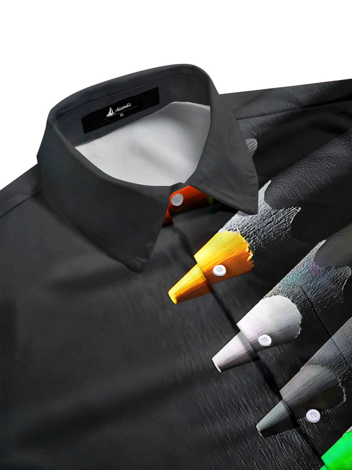 Brush Print Men's Pocket Short Sleeve Shirts