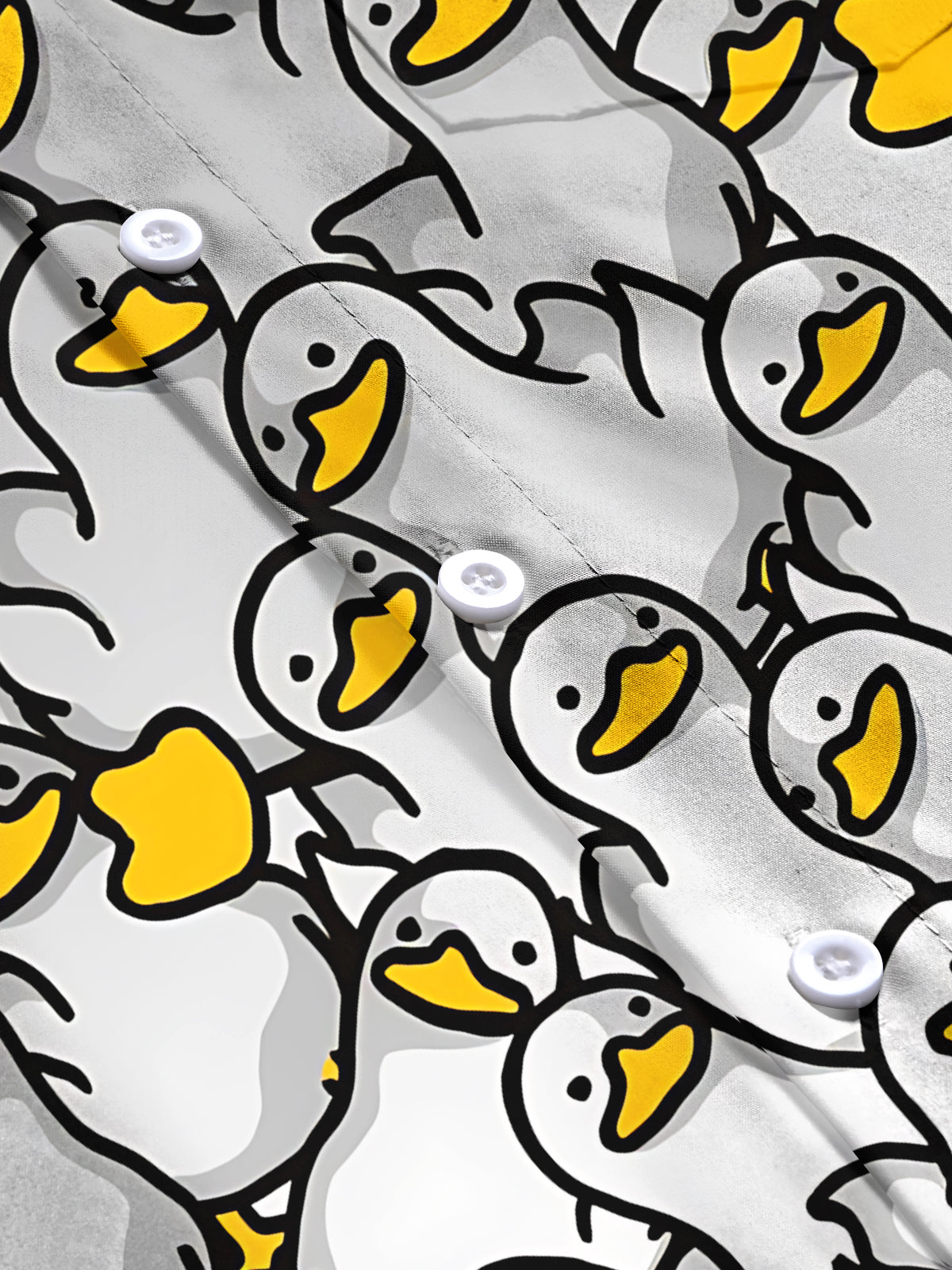 Duck Print Men's Pocket Short Sleeve Shirts