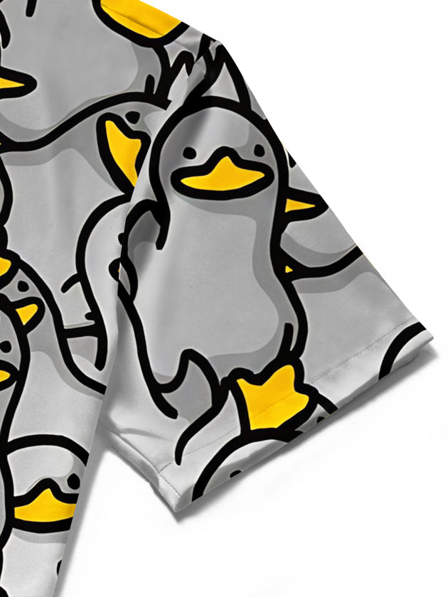 men's printed shirt close-up short sleeve