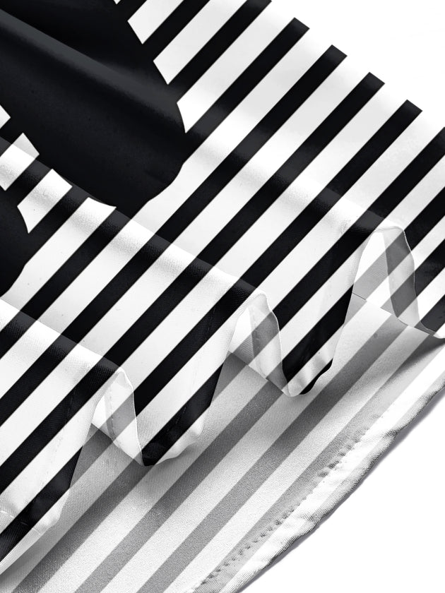 Striped Slipper Print Men's Pocket Short Sleeve Shirts