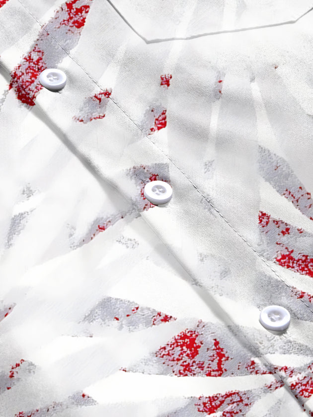 men's printed short sleeve flat lay shirt