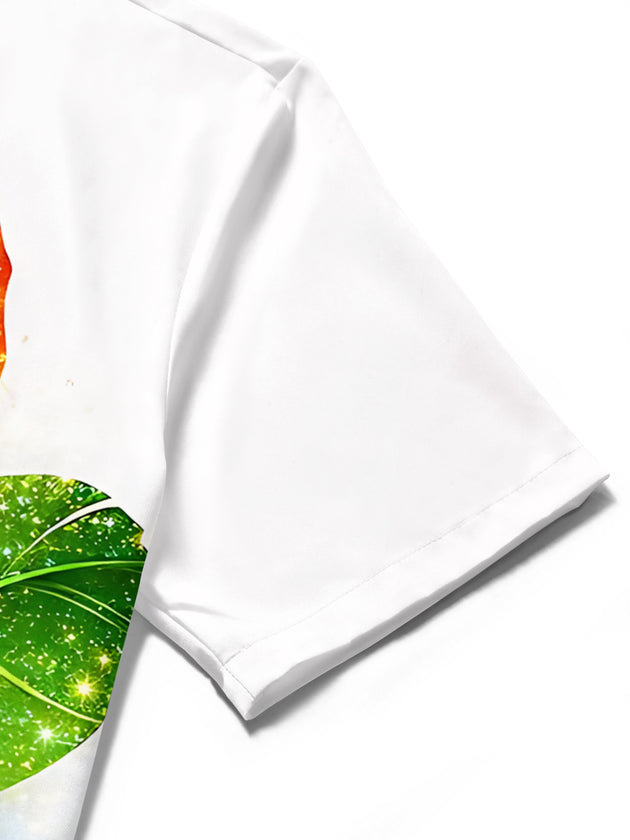men's printed shirt close-up short sleeve