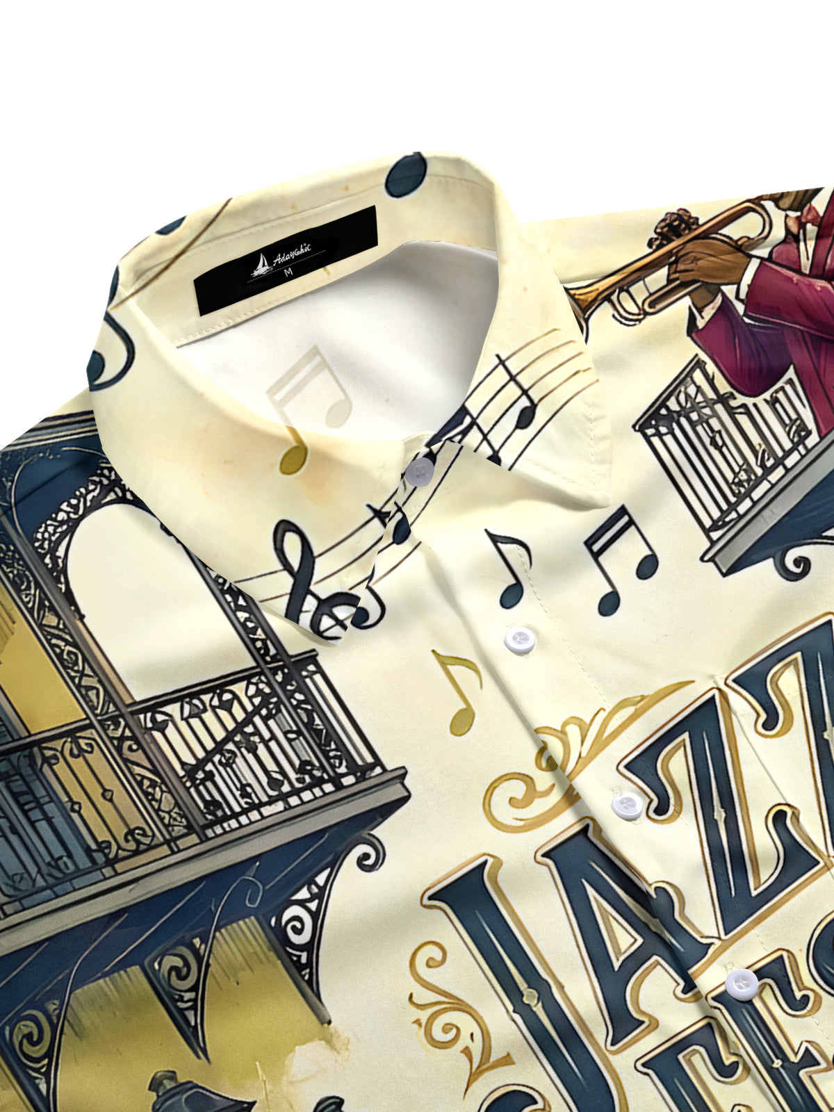 Music Jazz Men's Pocket Short Sleeve Shirts